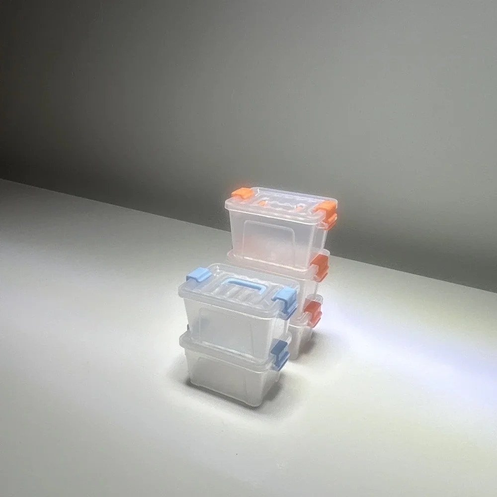Miniature Plastic Storage Bins with Latching Lids Set of 5 Clear Kids Toy org